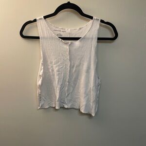 American Eagle Outfitters White Crop Top Size Large